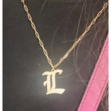 Pave Gothic Initial This Paperclip Necklace