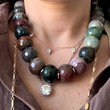 Faceted Earth Mix Moss Agate Biggie Necklace