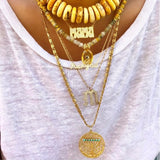Pave Gothic Initial This Paperclip Necklace