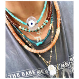 Collar Roma con cuentas de cornalina y turquesa