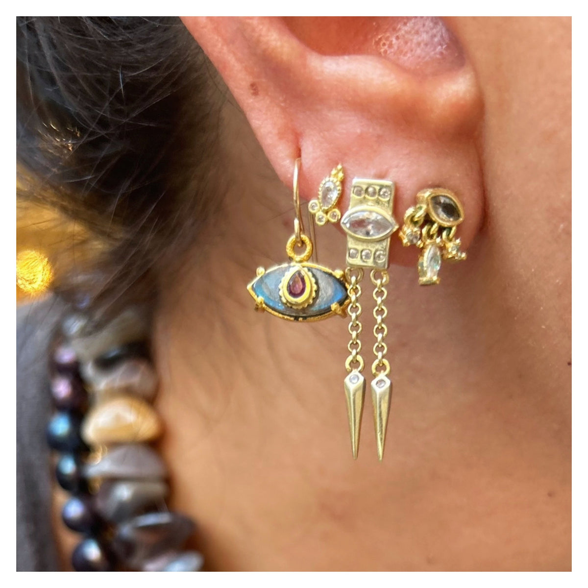 Mini Gem Eye Earring – Myriam Calhoun