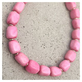 Pink Howlite Oblong Chunky Necklace