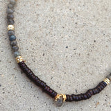 Mayanpur Garnet Labradorite Beaded Necklace