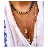 Pave Gothic Initial This Paperclip Necklace