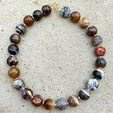 Faceted Brown/Beige Agate Necklace