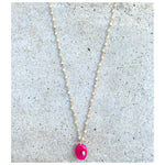 Pink Agate Cowry Moonstone Necklace