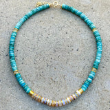 Claudia Blue Opal & Fire Opals Necklace