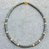 Greta Pyrite & Garnet Beaded Necklace