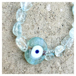 Biggie Clear Blue Nazar Aquamarine Necklace