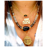 "Mémé" Gold Spinning Menorah Necklace