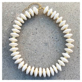 White Coral Cotton Biggie Necklace