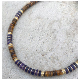 Collar con cuentas de amatista y ojo de tigre de Greta