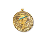 "Mémé" Gold Spinning Menorah Necklace