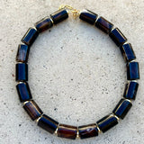 Brown Agate Cylinders Necklace