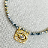 Dangling Square Grey Necklace