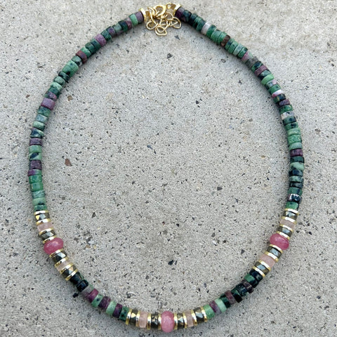 Ora Ruby Ziosite Beaded Necklace