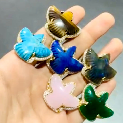Biggie Eagle Gem Adjustable Ring