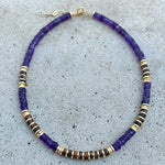 Greta Amethyst & Tiger Eye Beaded Necklace