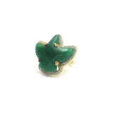 Biggie Eagle Green Onyx Adjustable Ring
