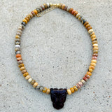 Bagheera Garnet Beige Jasper Necklace