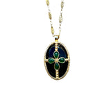 King Henry Black Onyx Green Onyx Necklace
