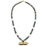 Labradorite Taweez Beaded Necklace