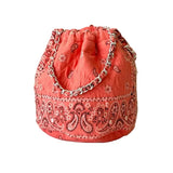 Peach Bandana Bucket Bag