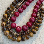 Faceted Biggie Deep Red Agate Necklace