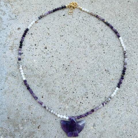 Mini Amethyst Thunderbird Necklace