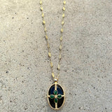 King Henry Black Onyx Green Onyx Necklace