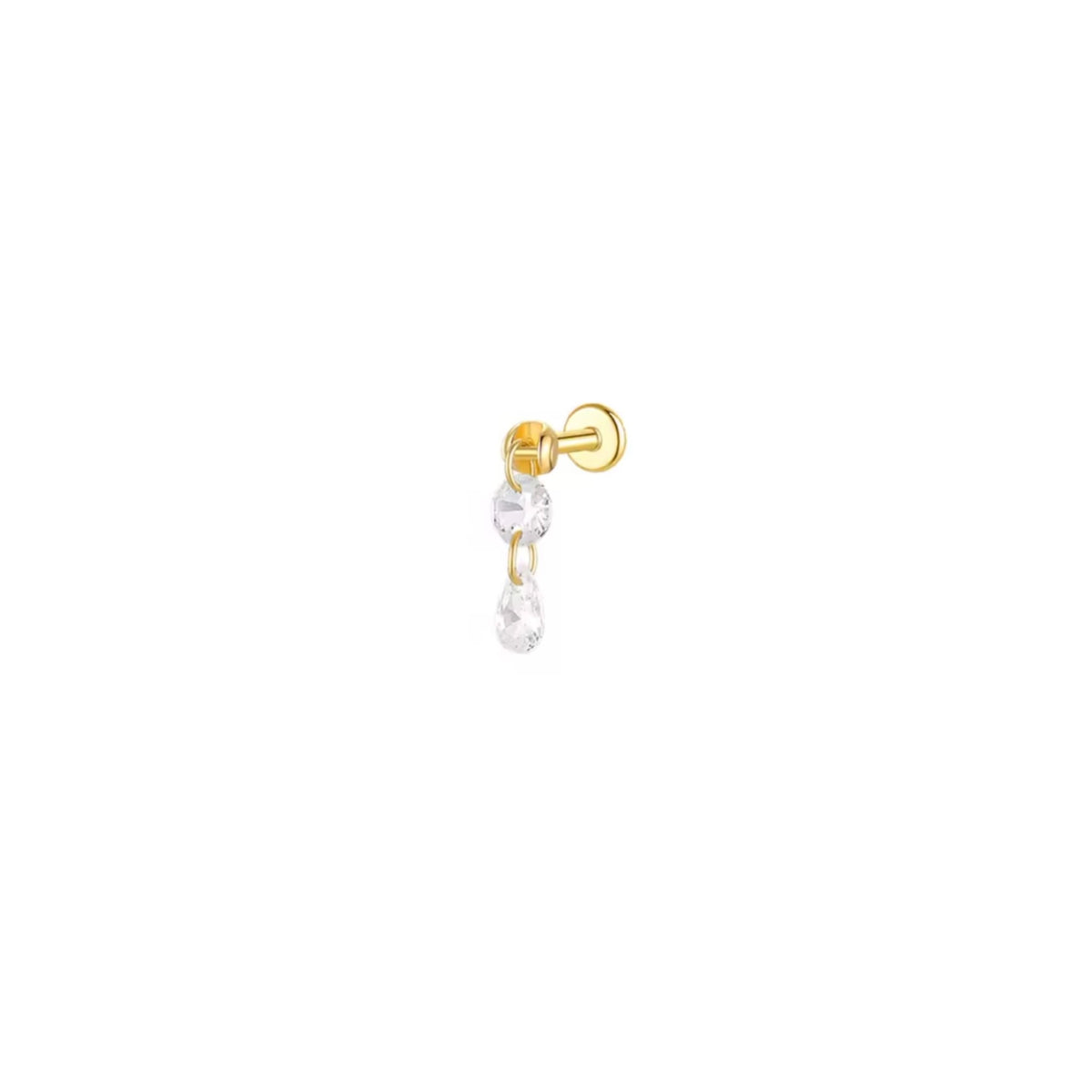 Double Floating Drop Stud Threaded Piercing – Myriam Calhoun