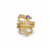 Ophira Snake Amethyst Adjustable Ring