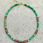 Greta Chrysoprase & Tiger Eye Beaded Necklace