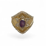 Amethyst Magen Ha’or Adjustable Ring