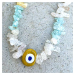 Biggie Yellow Nazar Mixed Pastel Nuggets Necklace
