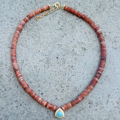 Peach Moonstone & Amazonite Liv Necklace