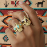Gems Eagle Adjustable Ring
