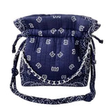 Navy Blue Bandana Trapeze Bag