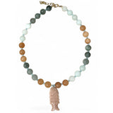 Fish Peach Moonstone Assorted Pastel Necklace