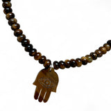 Hamsa Tiger Eye Necklace