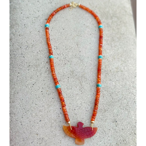Carnelian Eagle Necklace