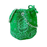 Bottega Green Bandana Bucket Bag