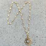 Magen David in Hamsa Vintage Style Filigree Chain Necklace