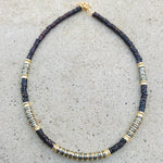 Greta Garnet & Pyrite Beaded Necklace