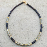 Greta Garnet & Pyrite Beaded Necklace