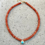 Orange Jade & Turquoise Liv Necklace