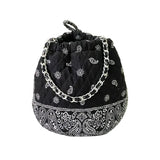 Black Bandana Bucket Bag