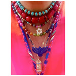 Lapis Larger Phoenix Assorted Gems Necklace