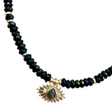 Jaipur Black Onyx Labradorite Eye Beaded Necklace