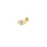 Small Pave Eye Stud Piercing Earring